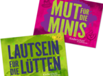 3 Karten mit Sprüchen: Power für die Pökse, Lautsein für die Lütten, Mut für die Minis